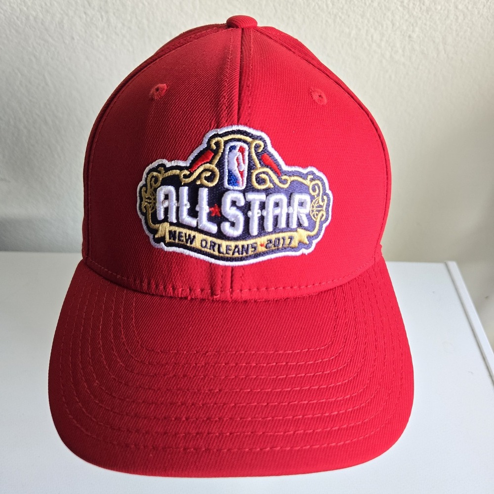 Adidas New Orleans 2017 NBA All Star Game SnapBack Hat Red Basketball Pelicans‎